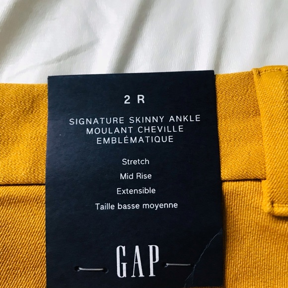 Gap Signature Skinny Ankle Yellow Pants - Picture 3 of 7